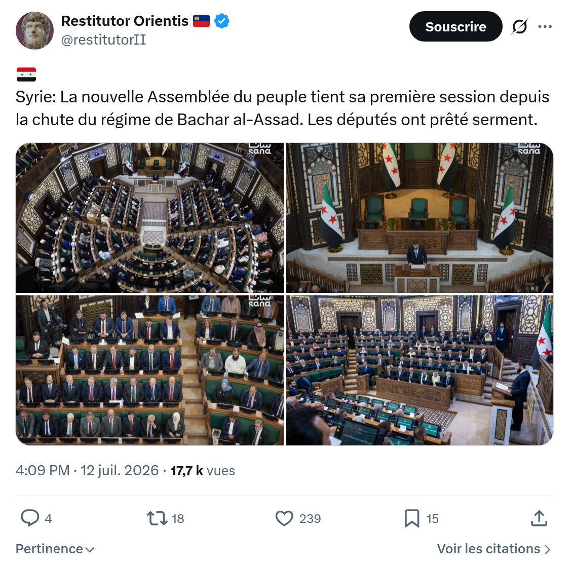 Restitutor Orientis: Syrie: La nouvelle Assemblée du...