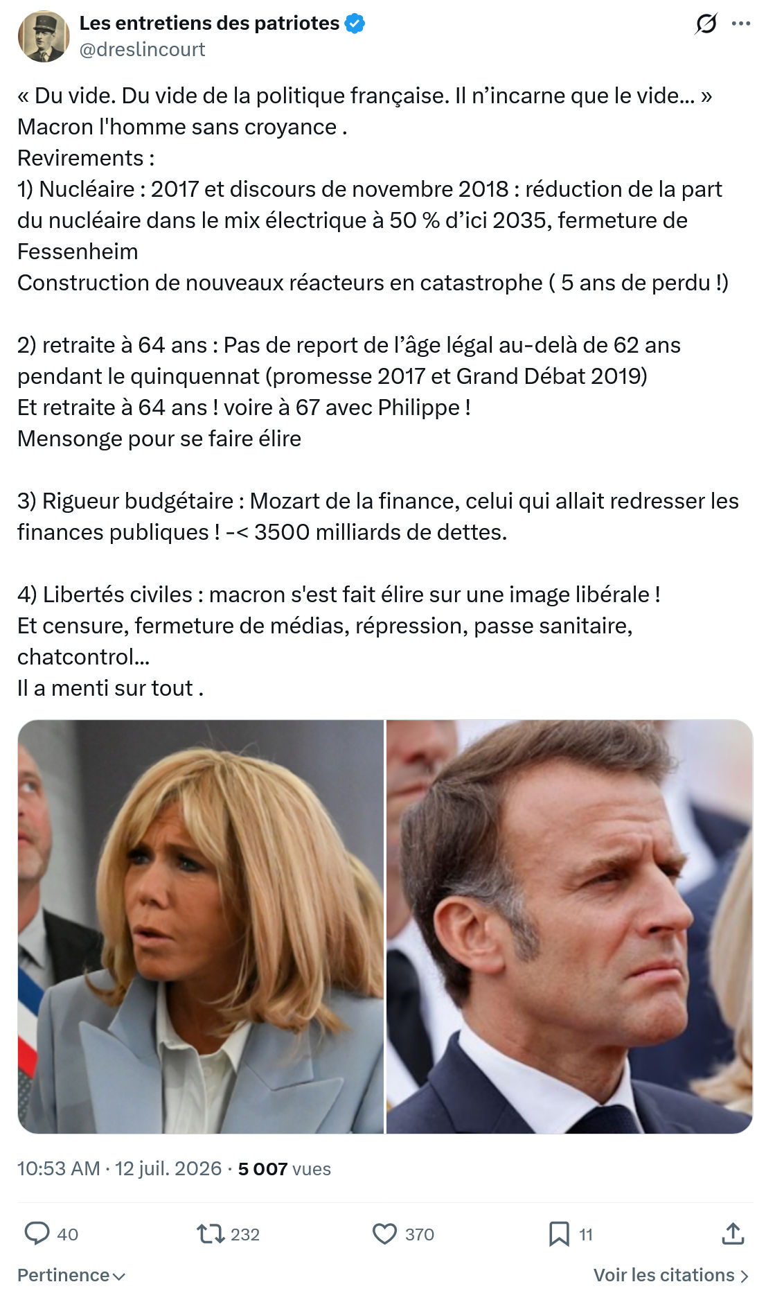 Marquis de Dreslincourt: Du vide. Du vide de la politique...