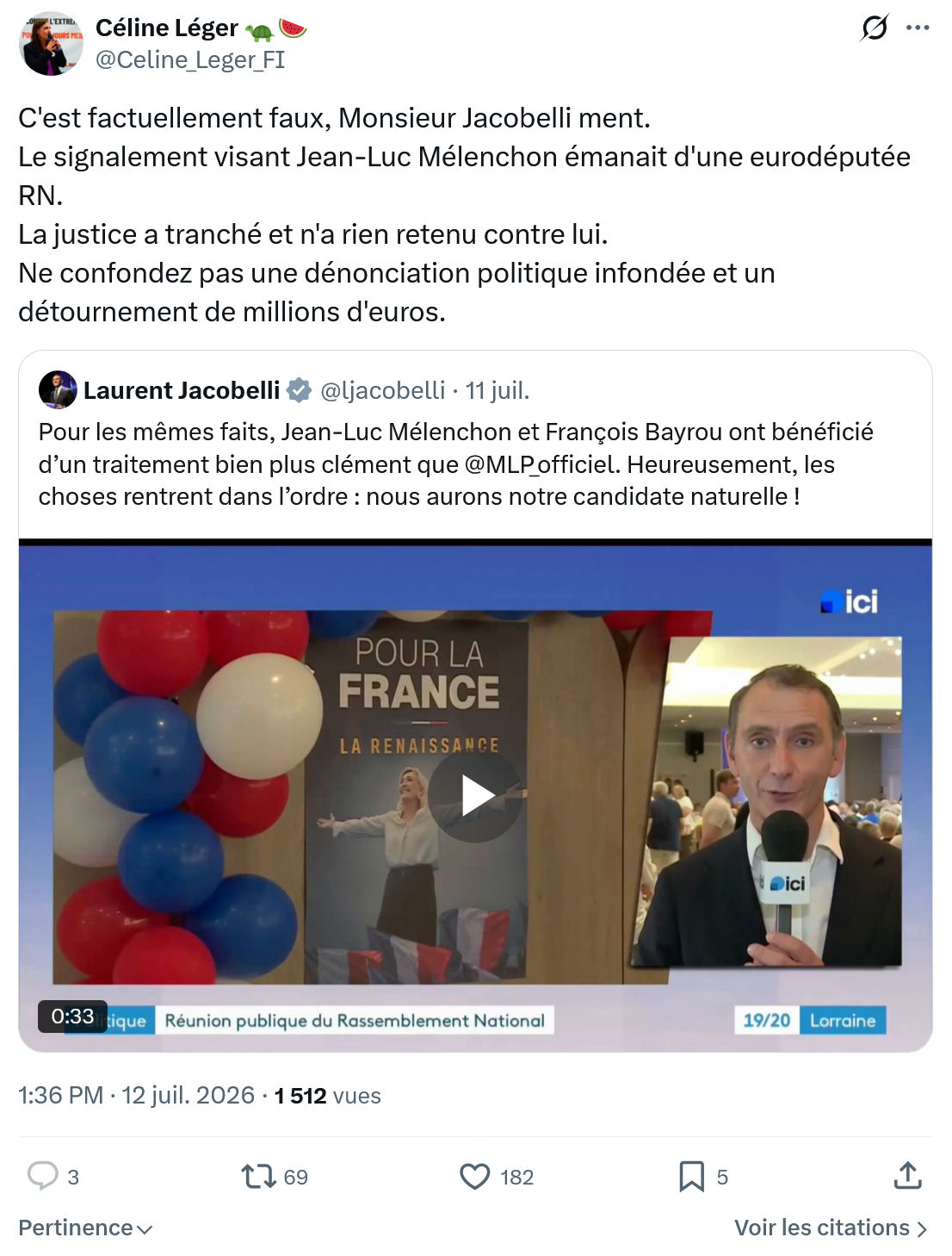 Céline Léger: C'est factuellement faux...
