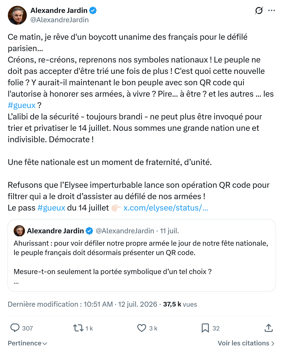 Alexandre Jardin: Ce matin, je rêve d'un boycott...