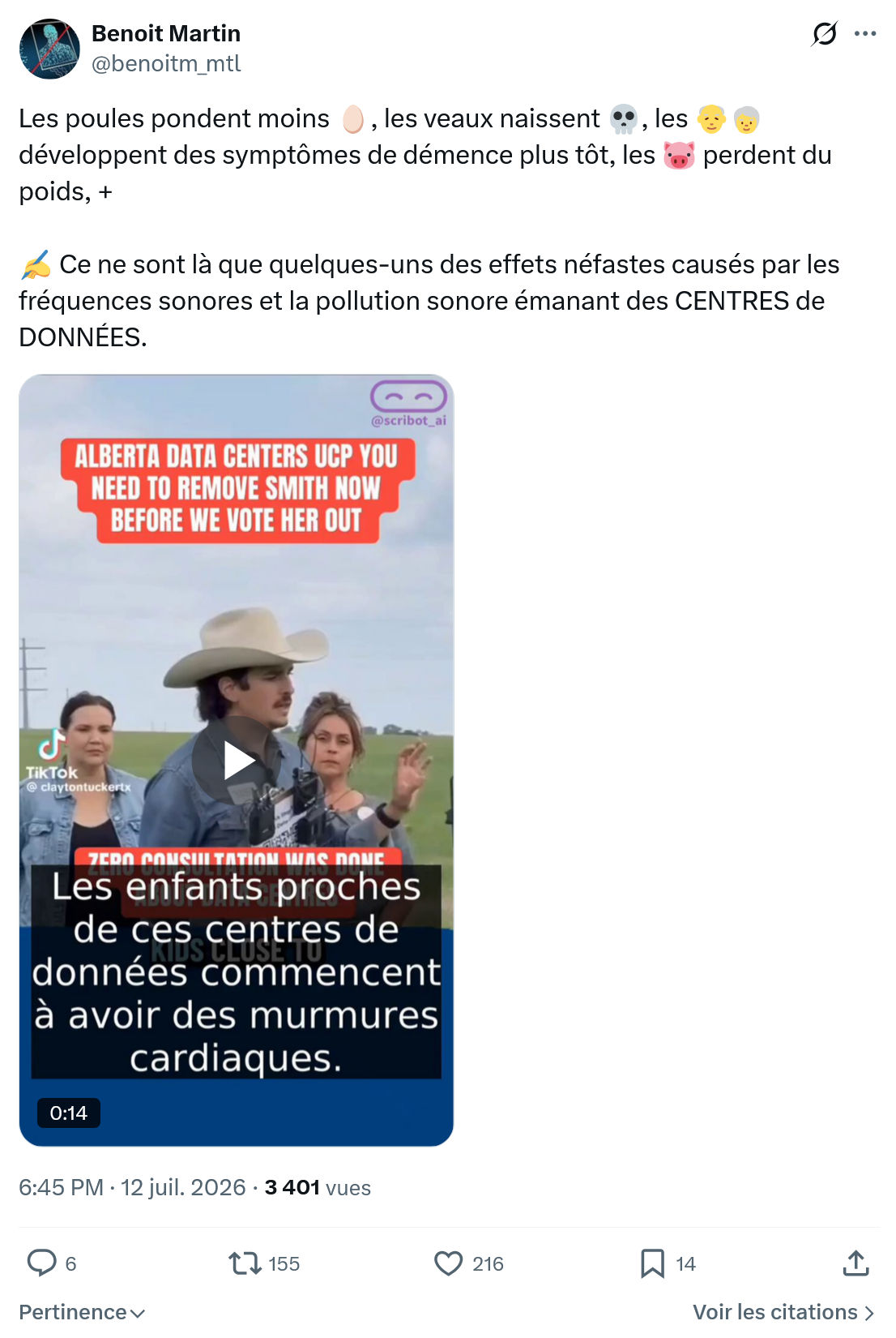 Benoît Martin: Les poules pondent moins...