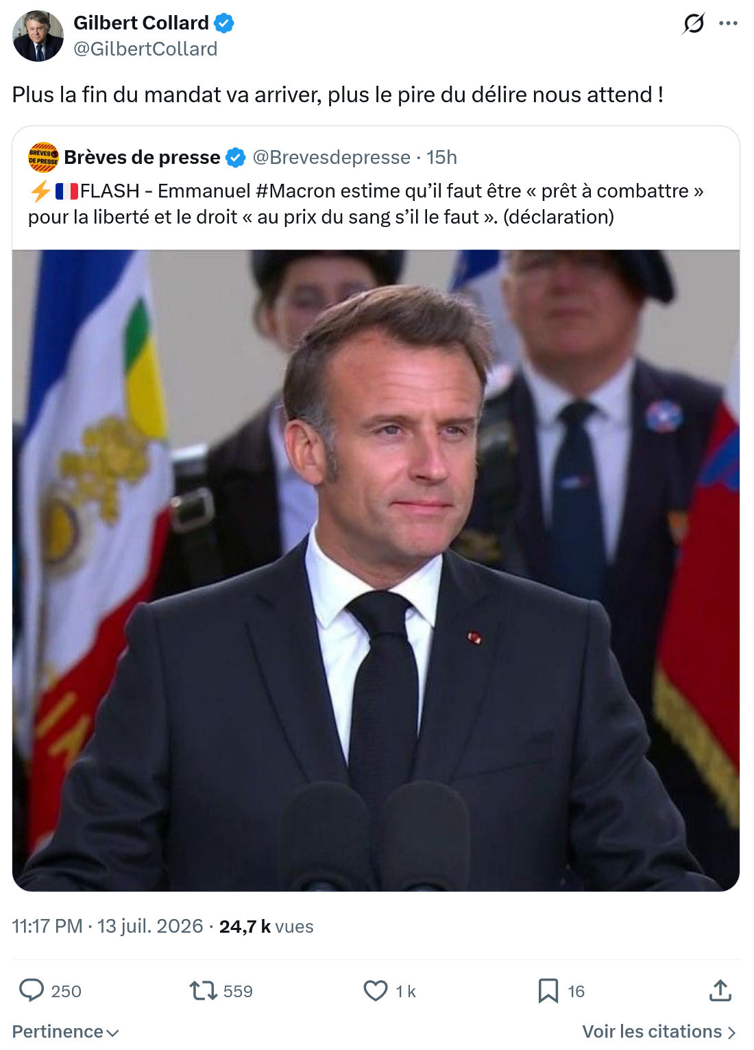 Gilbert Collard: Plus la fin du mandat va arriver...