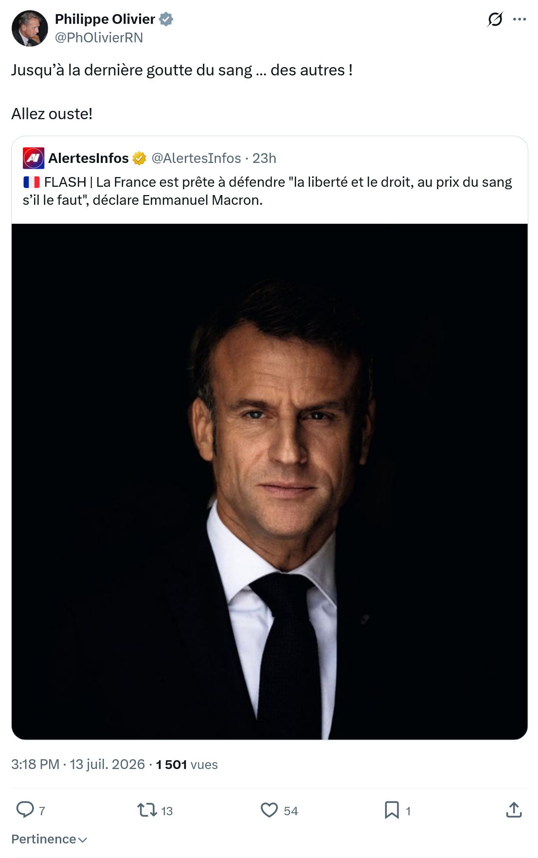 Philippe Olivier: Jusqu’à la dernière goutte du sang...