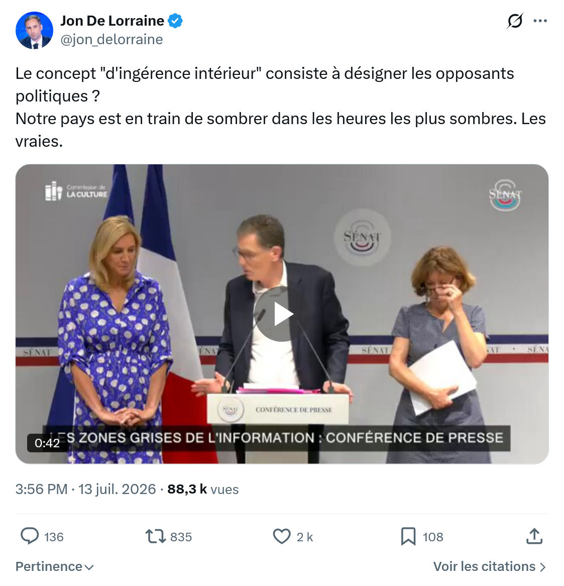 Jon De Lorraine: Le concept "d'ingérence intérieur"...