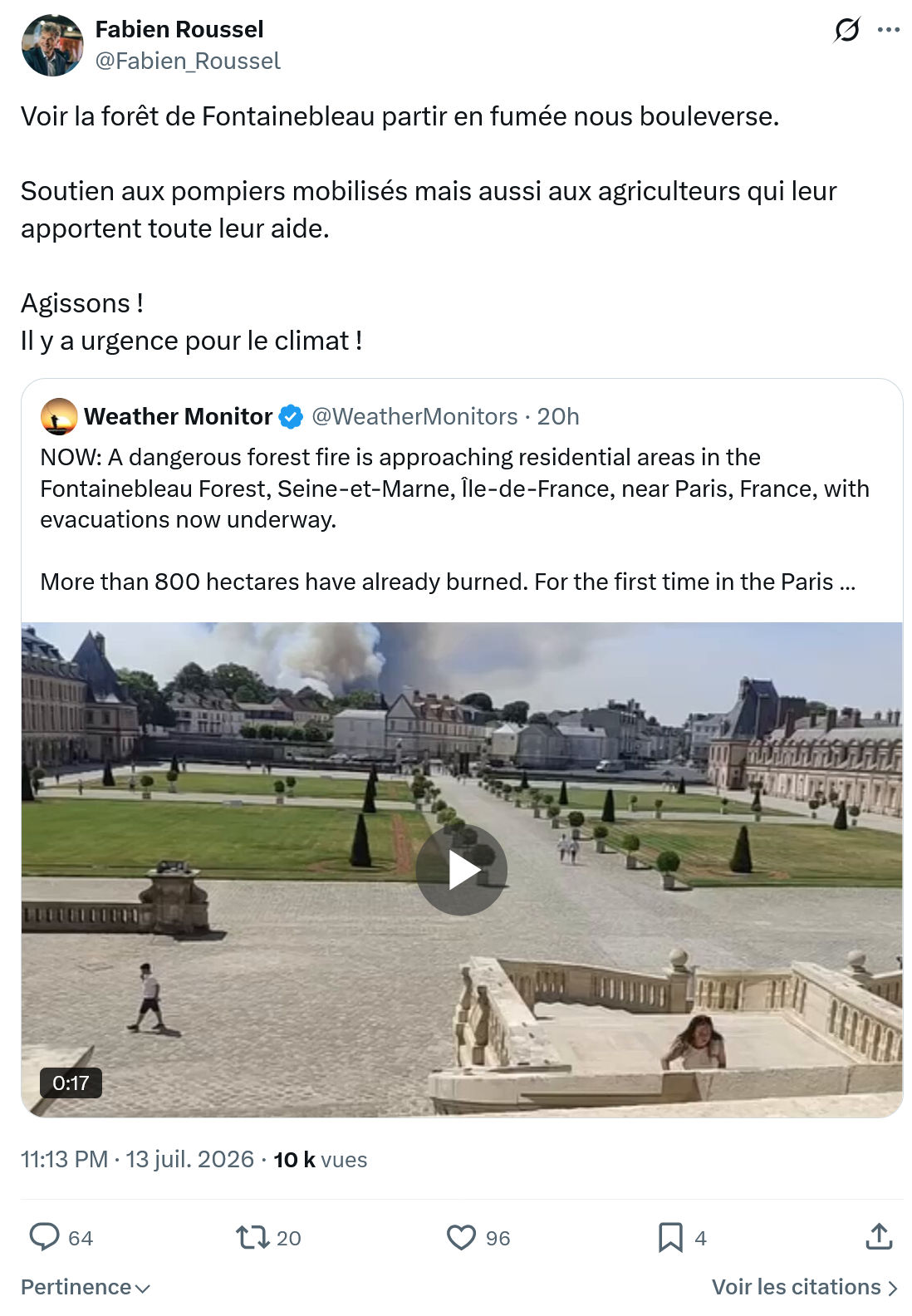 Fabien Roussel: Voir la forêt de Fontainebleau...