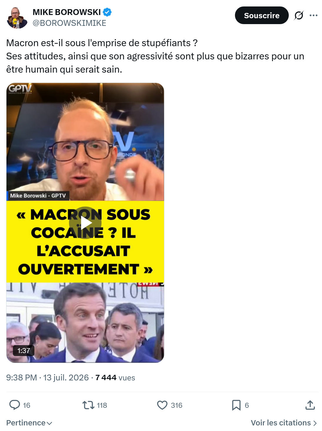 Mike Borowski: Macron est-il sous l'emprise...