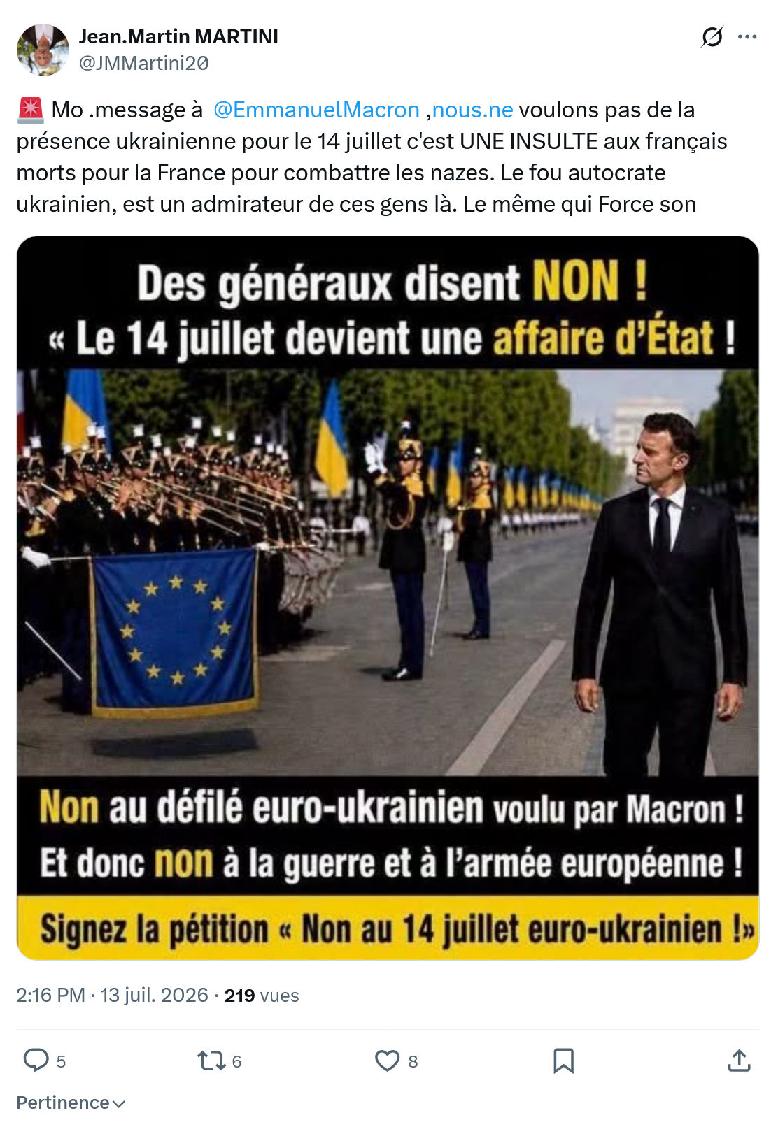 Jean-Martin Martini: Mo .message à @EmmanuelMacron...