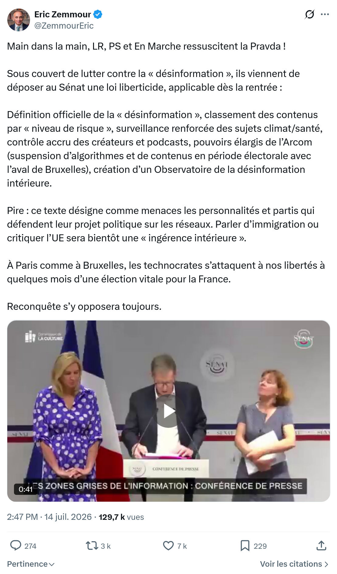 Eric Zemmour: Main dans la main...