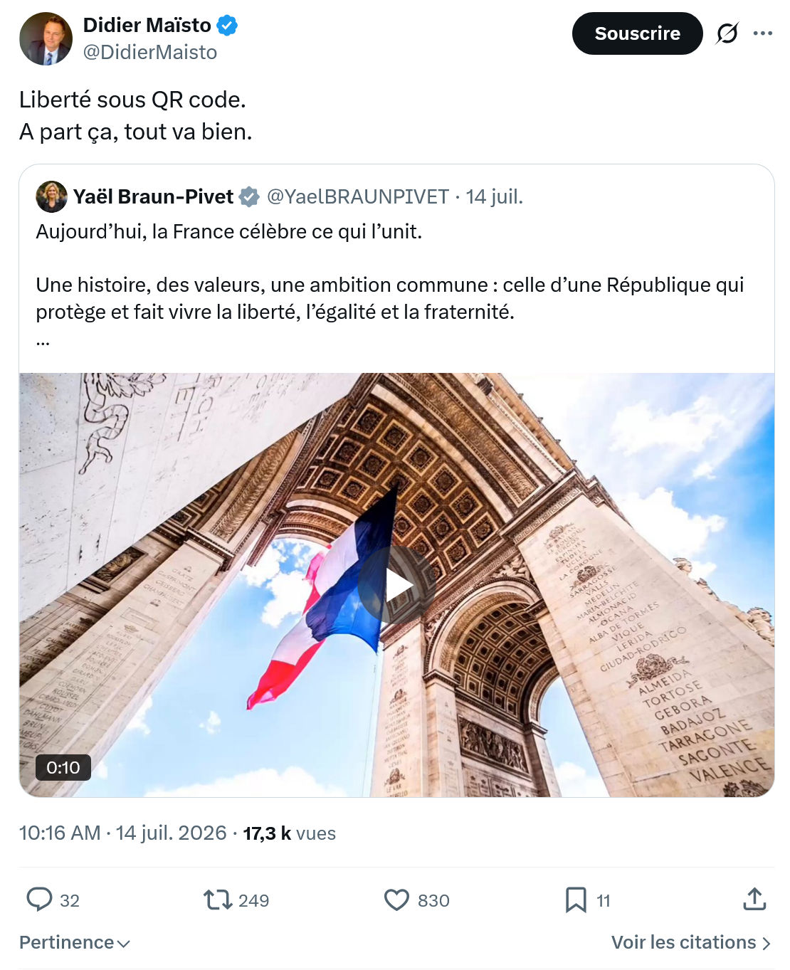 Didier Maïsto: Liberté sous QR code...