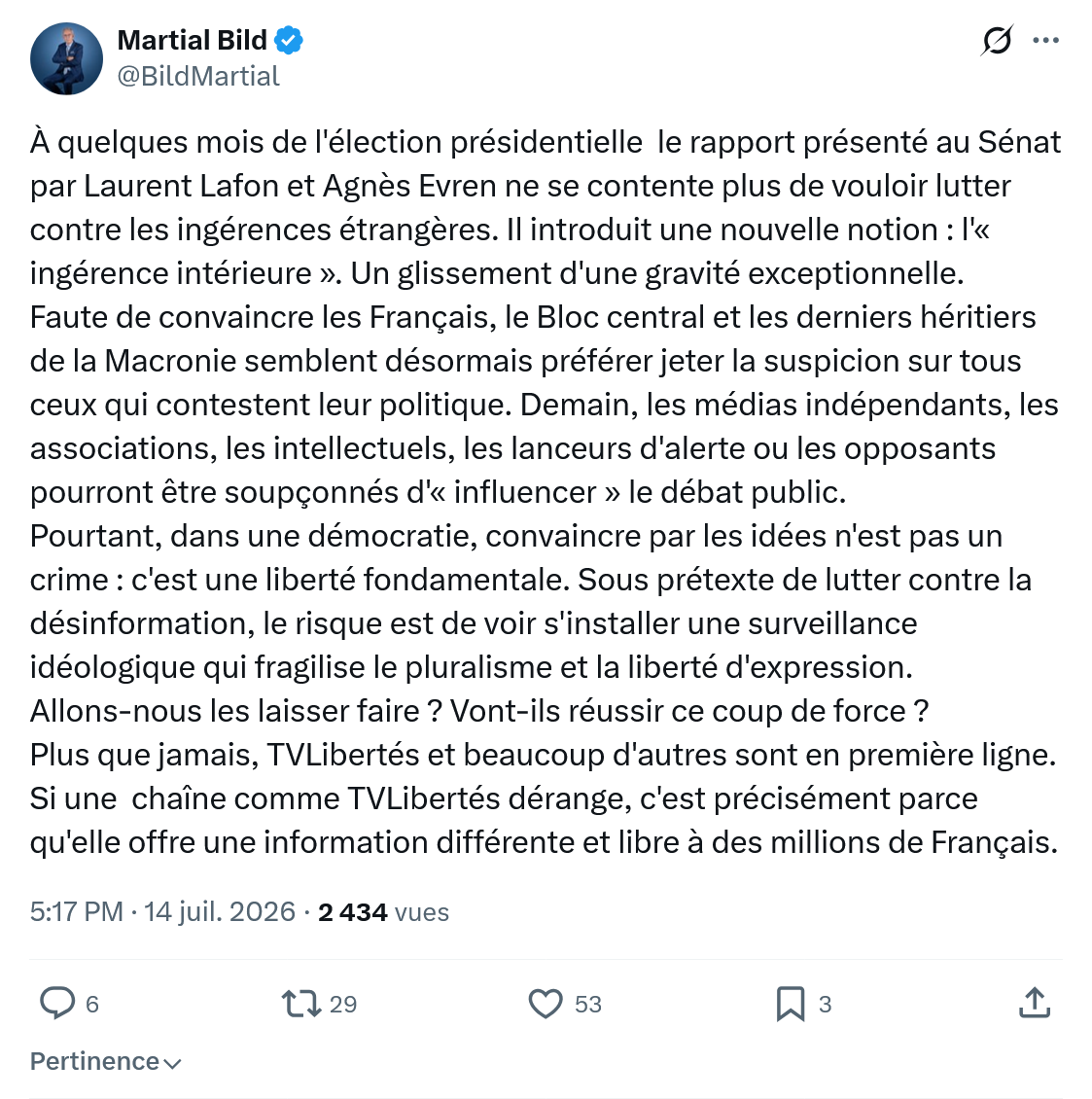 Martial Bild: À quelques mois de l'élection...
