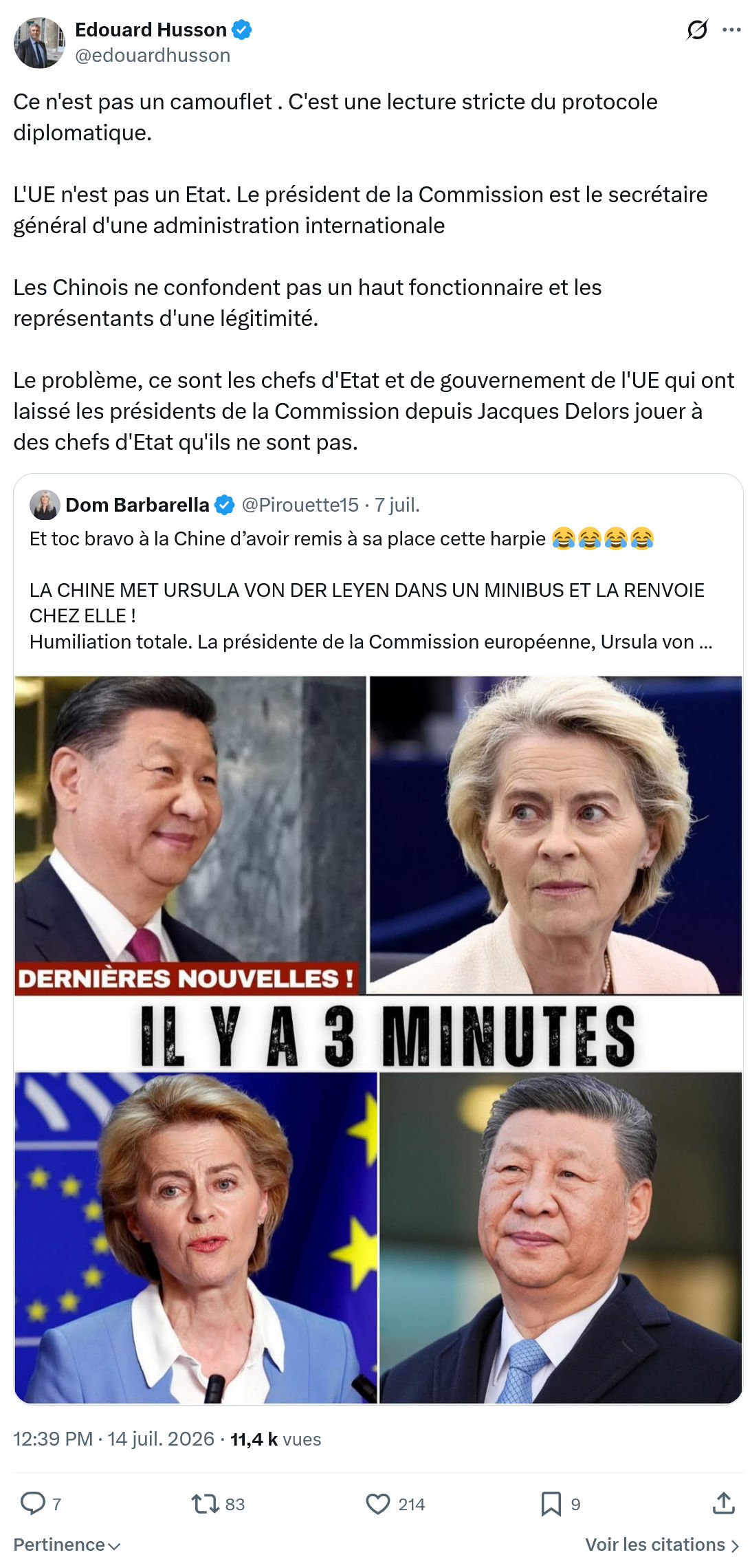 Édouard Husson: Ce n'est pas un camouflet...