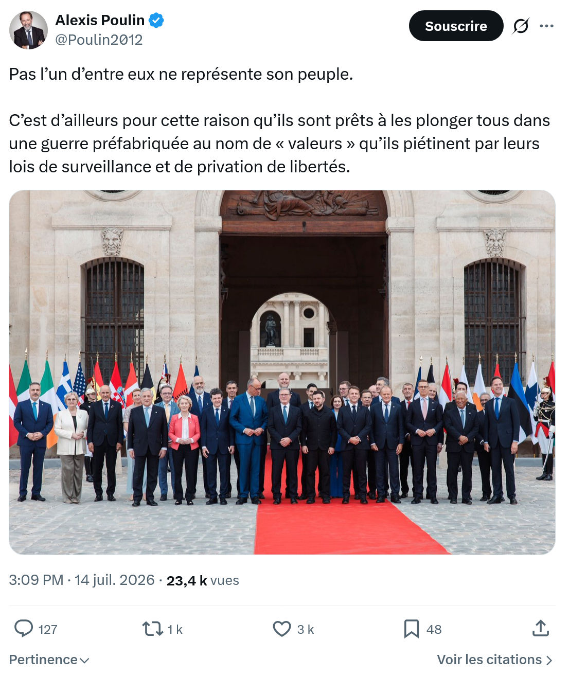 Alexis Poulin: Pas l’un d’entre eux ne représente son peuple...