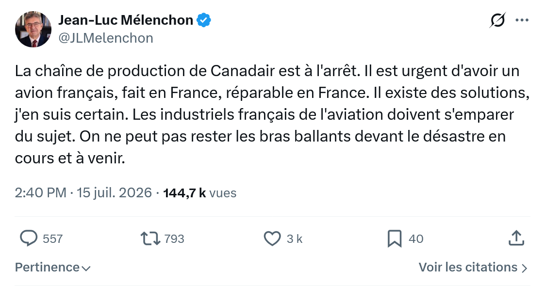 Jean-Luc Mélenchon: La chaîne de production...