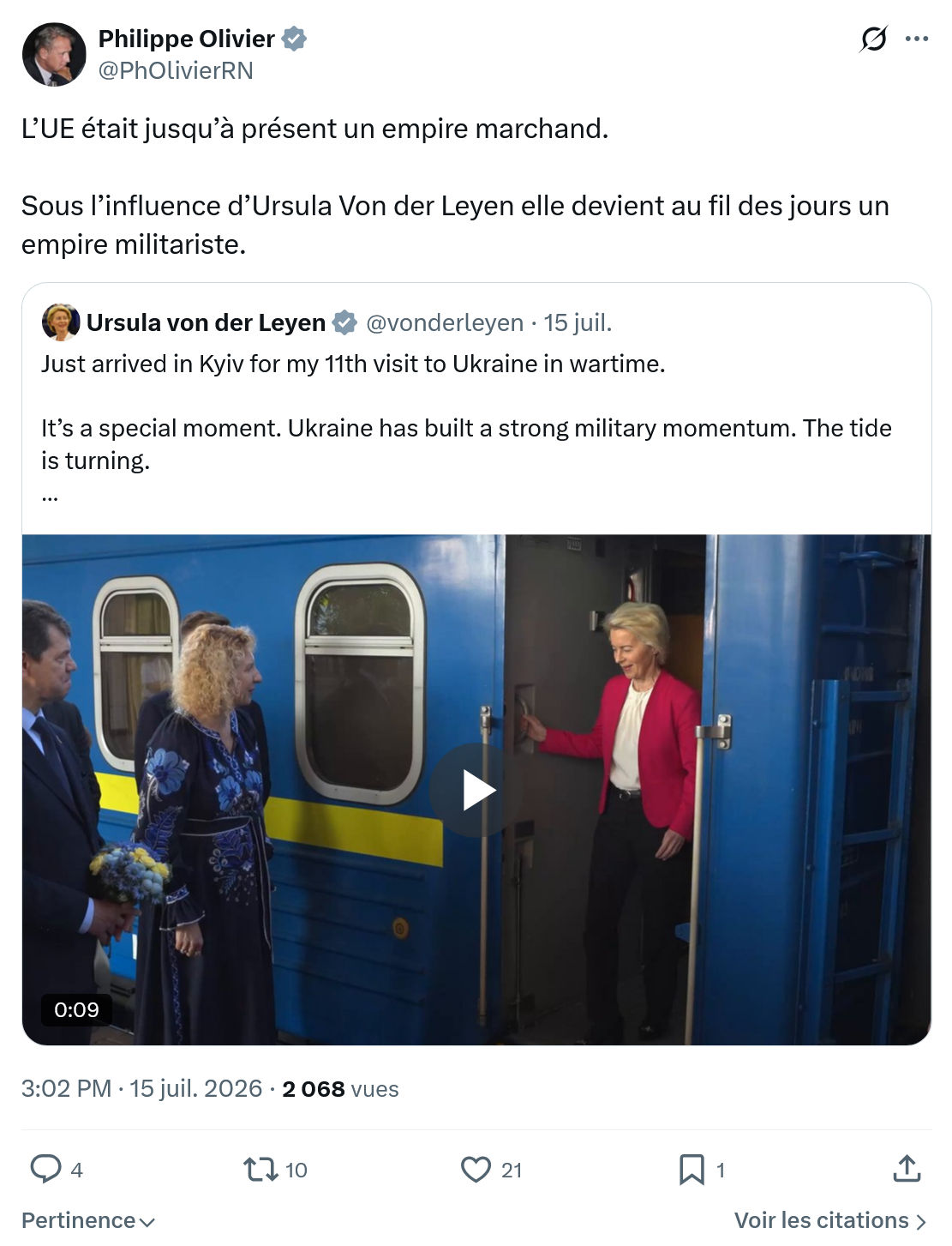 Philippe Olivier: L’UE était jusqu’à présent...