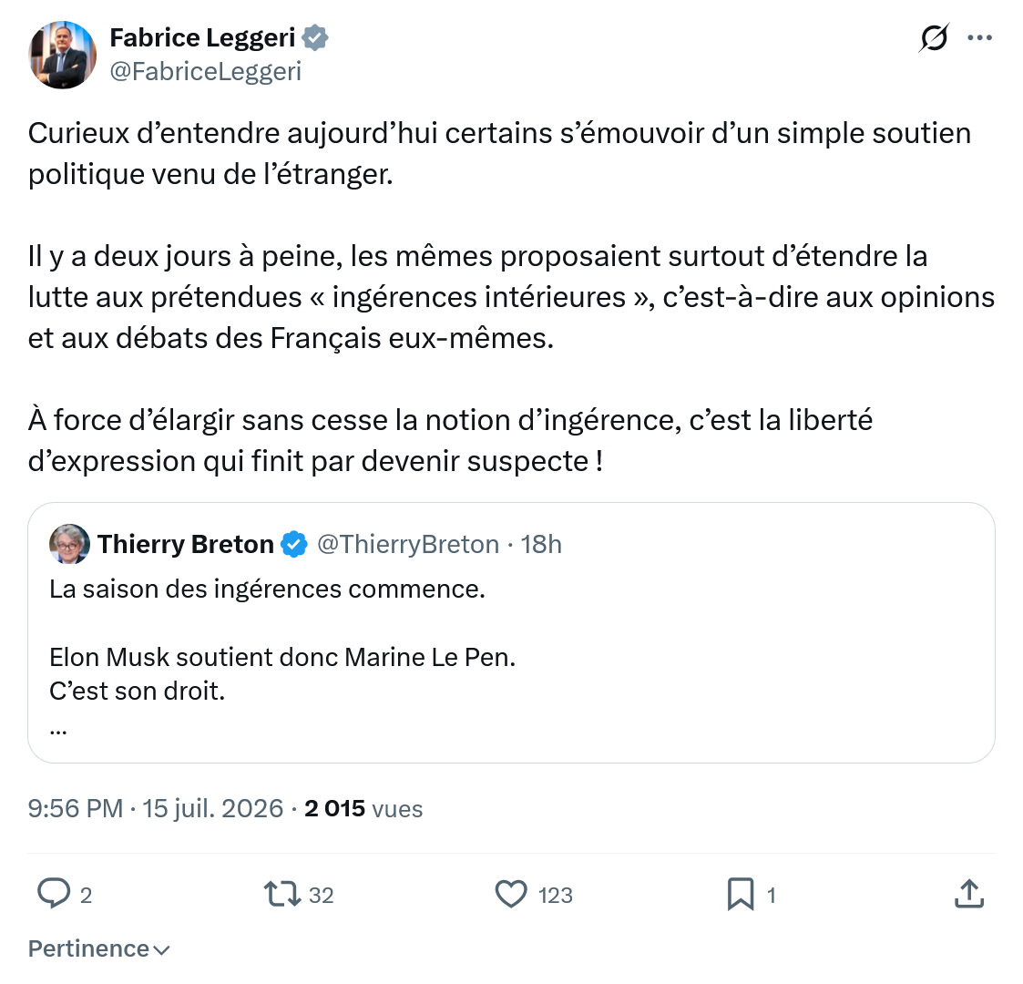 Fabrice Leggeri: Curieux d’entendre aujourd’hui...