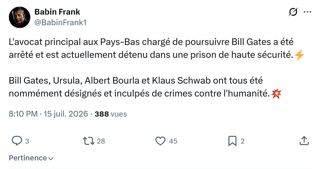 Frank Babin: L'avocat principal aux Pays-Bas...