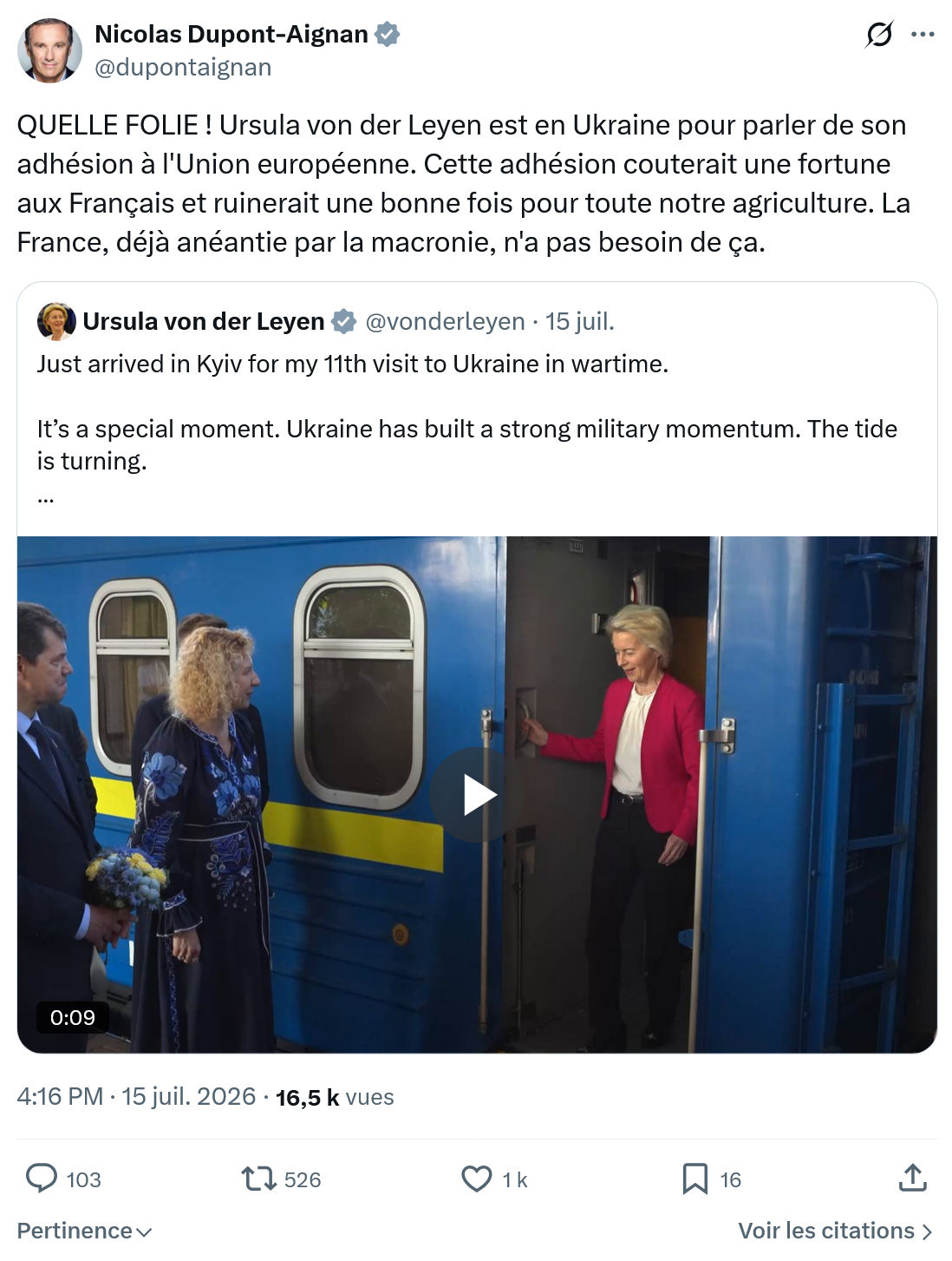 Nicolas Dupont-Aignan: QUELLE FOLIE !...