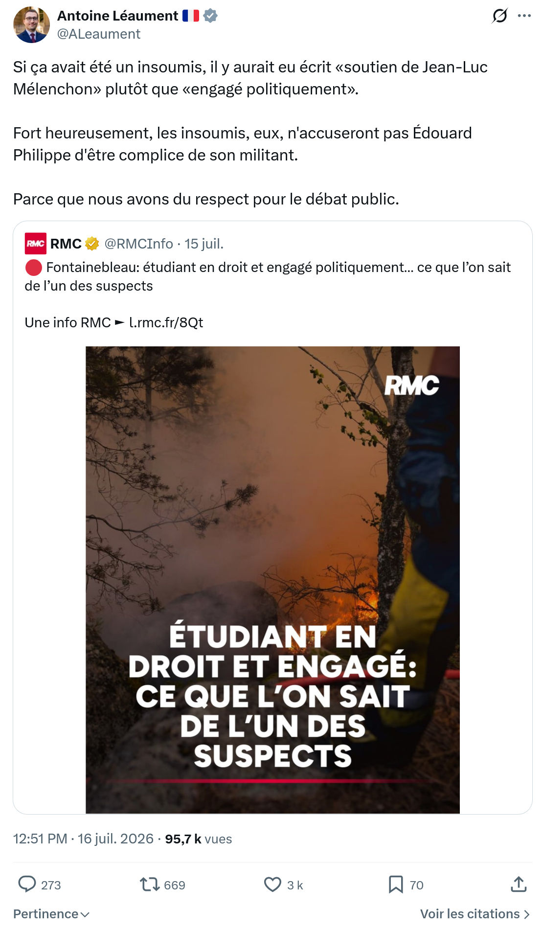 Antoine Léaument: Si ça avait été un insoumis...