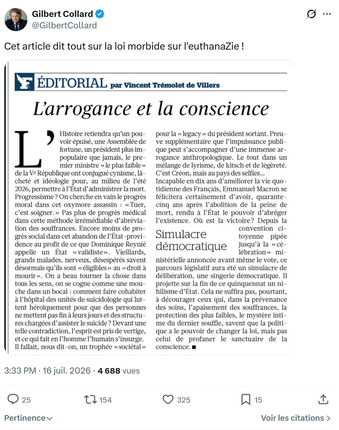 Gilbert Collard: Cet article dit tout sur...