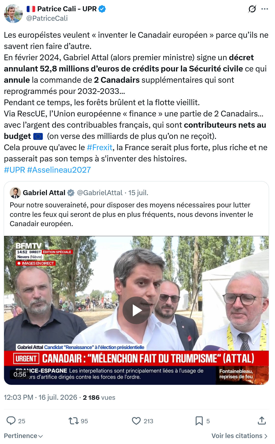 Patrice Cali: Les européistes veulent...