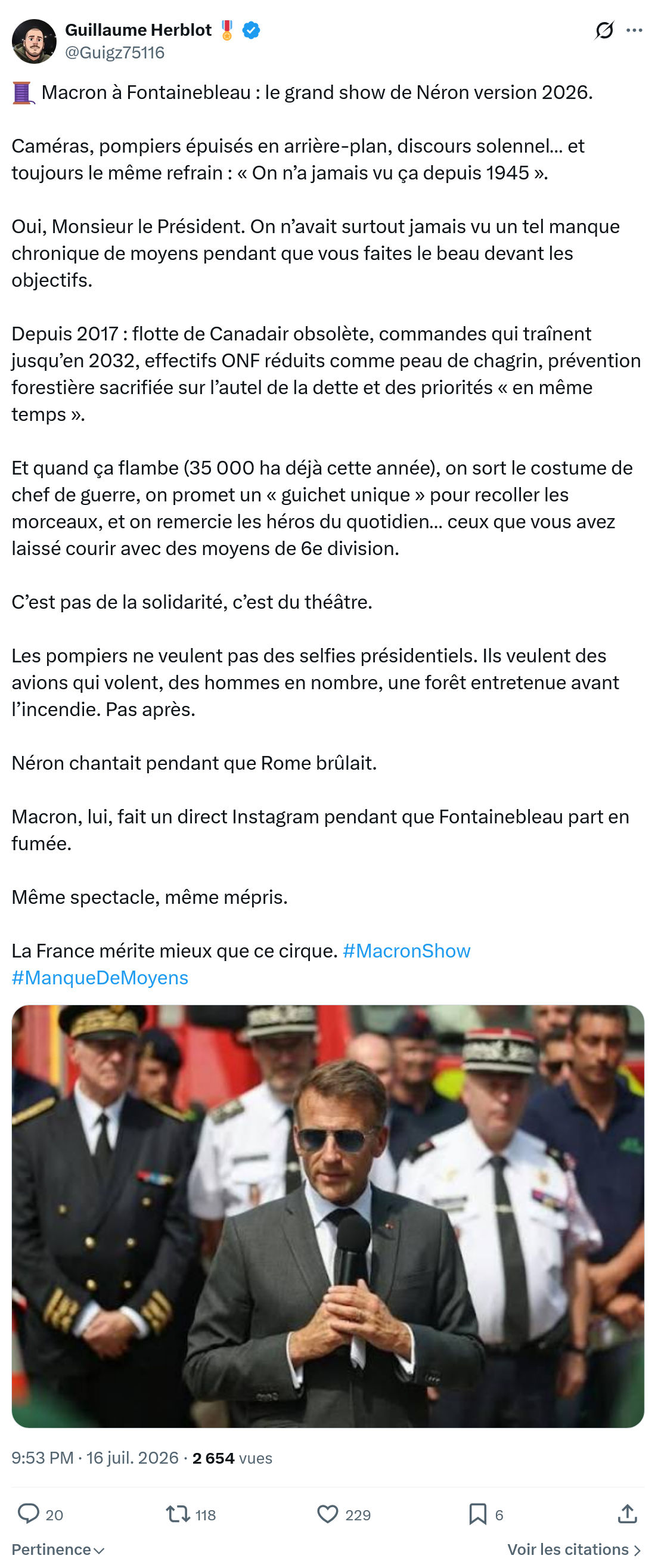 Guillaume Herblot: Macron à Fontainebleau...