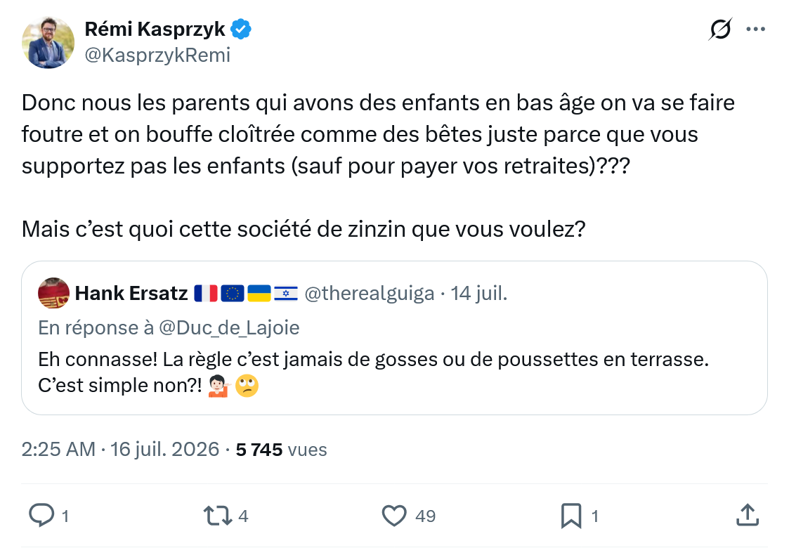 Rémi Kasprzyk: Donc nous les parents qui...