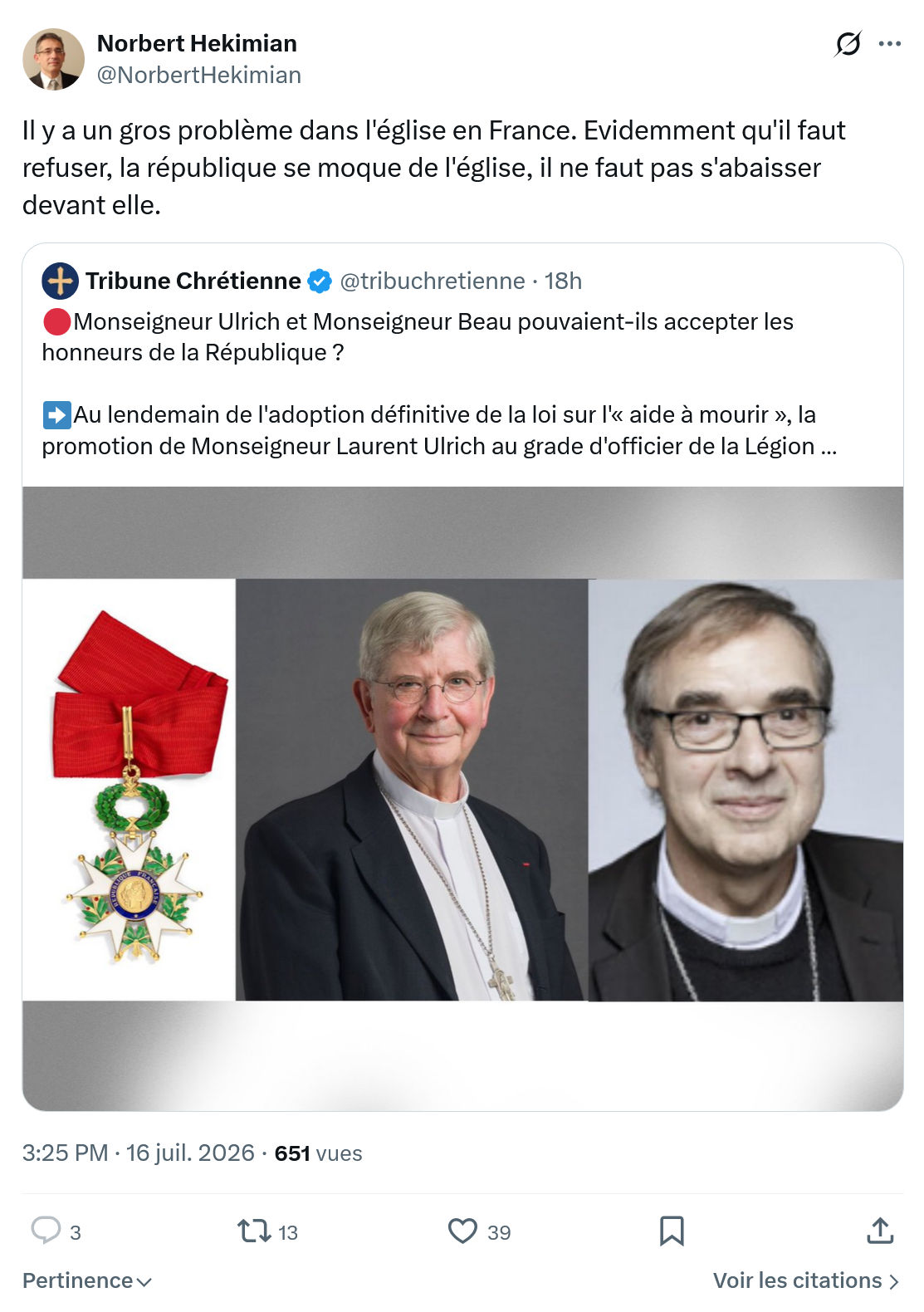 Norbert Hekimian: Il y a un gros problème dans...