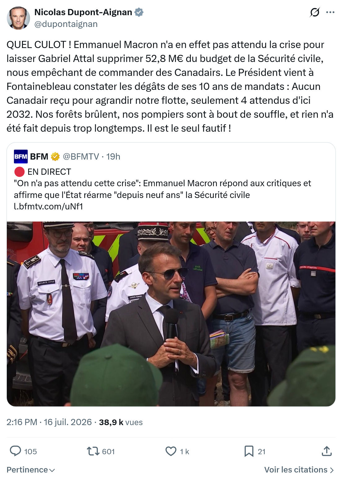 Nicolas Dupont-Aignan: QUEL CULOT !...