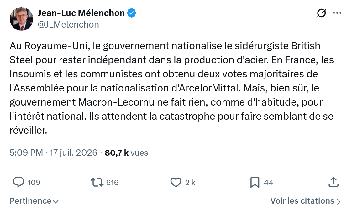 Jean-Luc Mélenchon: Au Royaume-Uni...