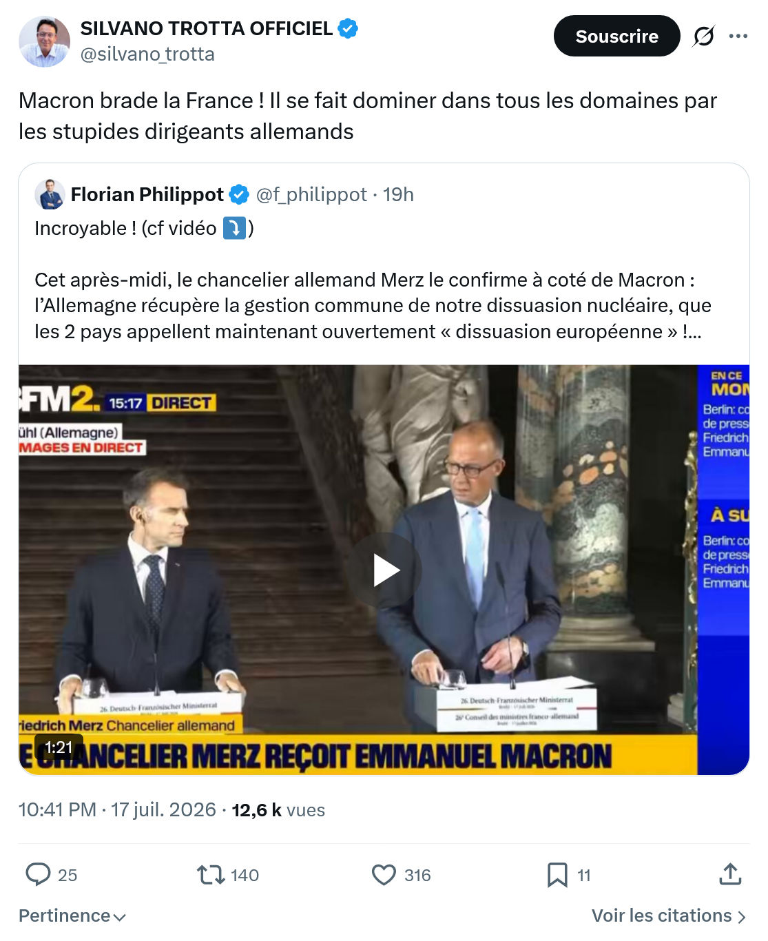 Silvano Trotta: Macron brade la France...