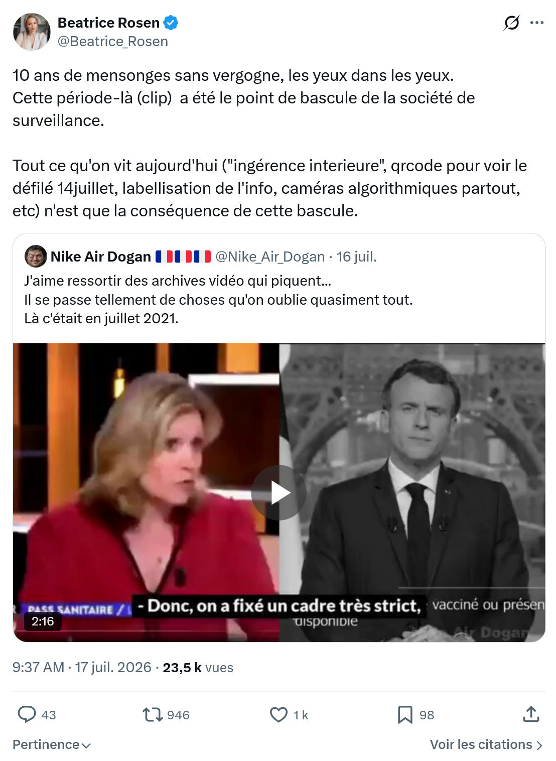 Béatrice Rosen: 10 ans de mensonges sans vergogne...