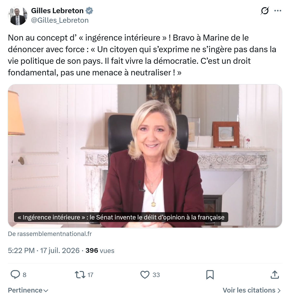 Gilles Lebreton: Non au concept...