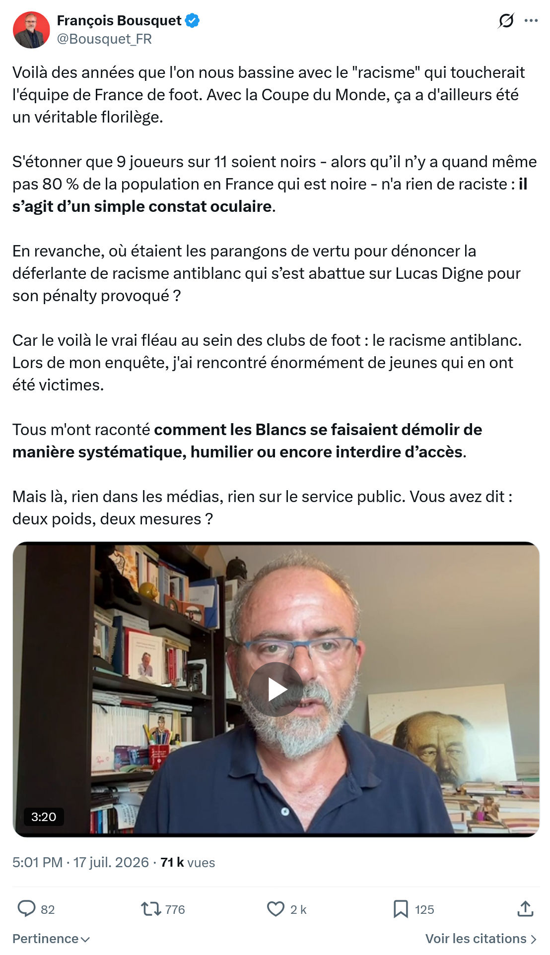 François Bousquet: Voilà des années que l'on nous bassine...