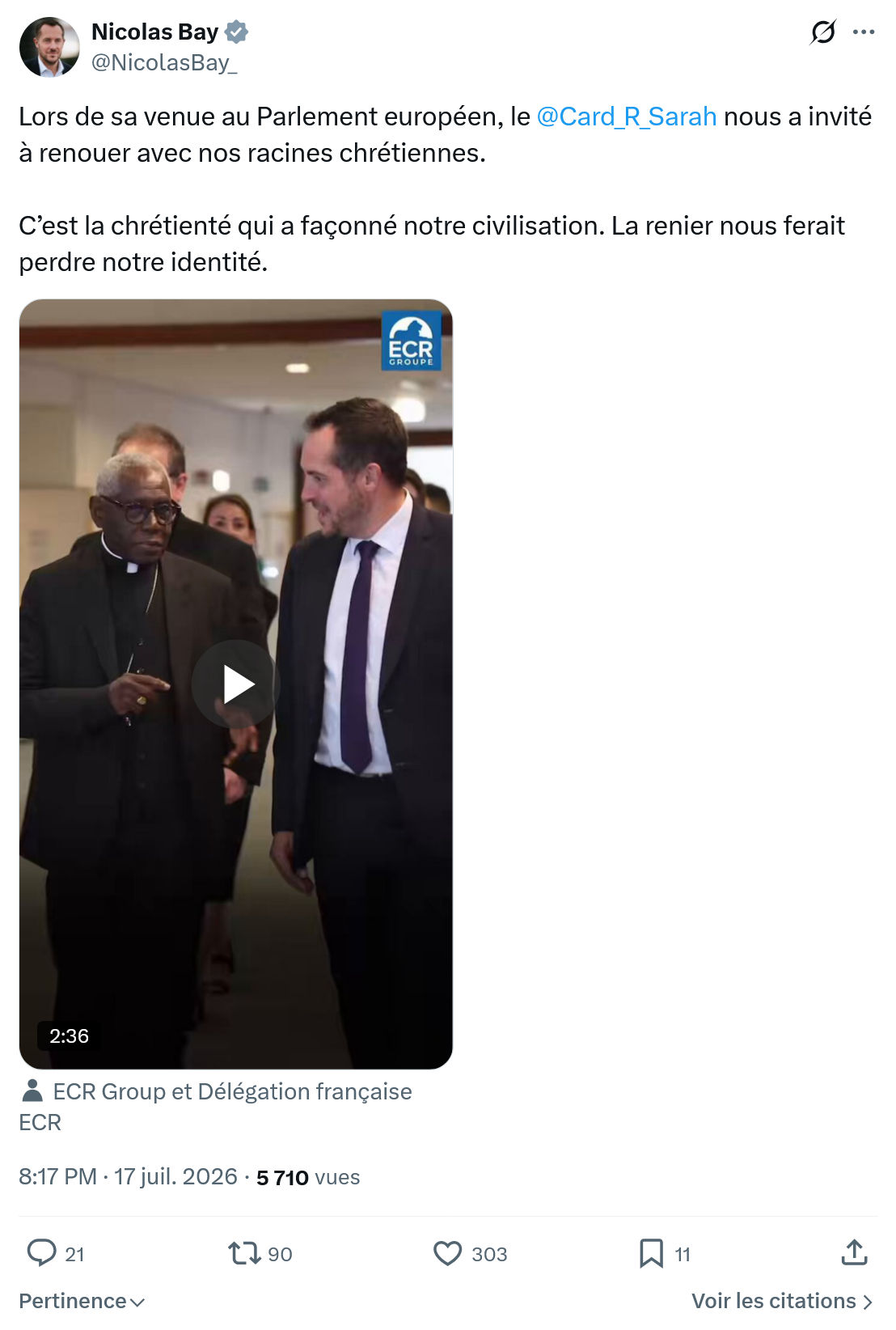 Nicolas Bay: Lors de sa venue au Parlement européen...