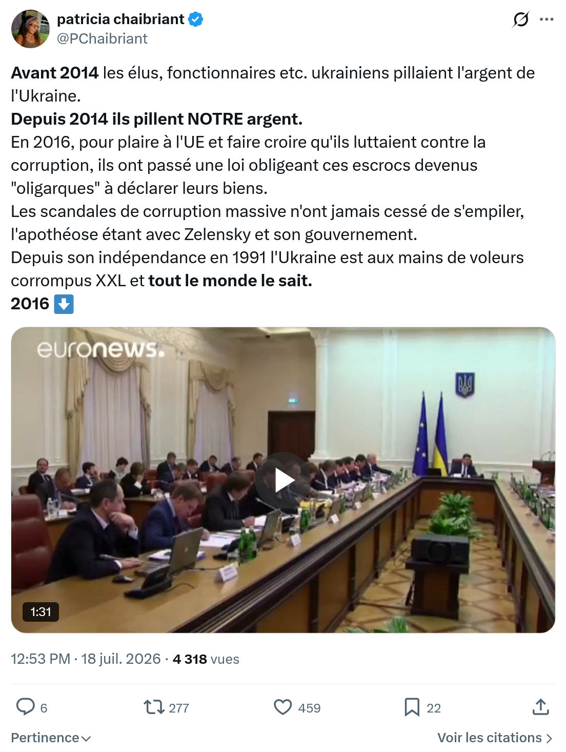Patricia Chaibriant: Avant 2014 les élus, fonctionnaires...