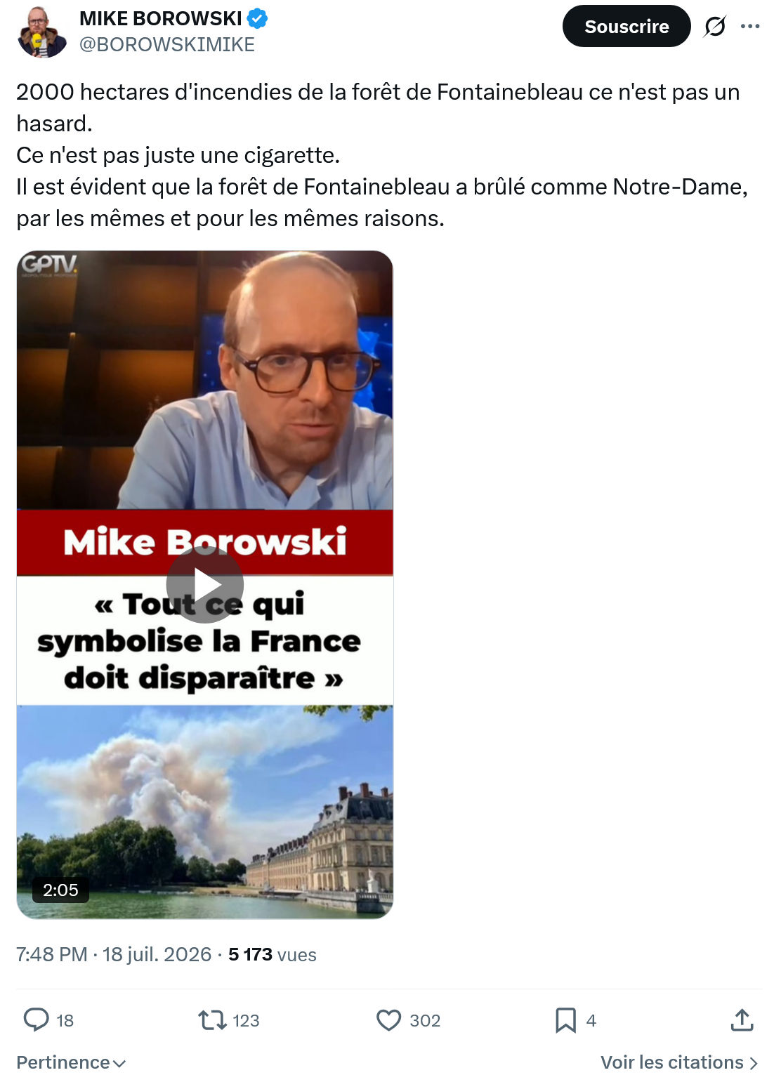 Mike Borowski: 2000 hectares d'incendies de la forêt...