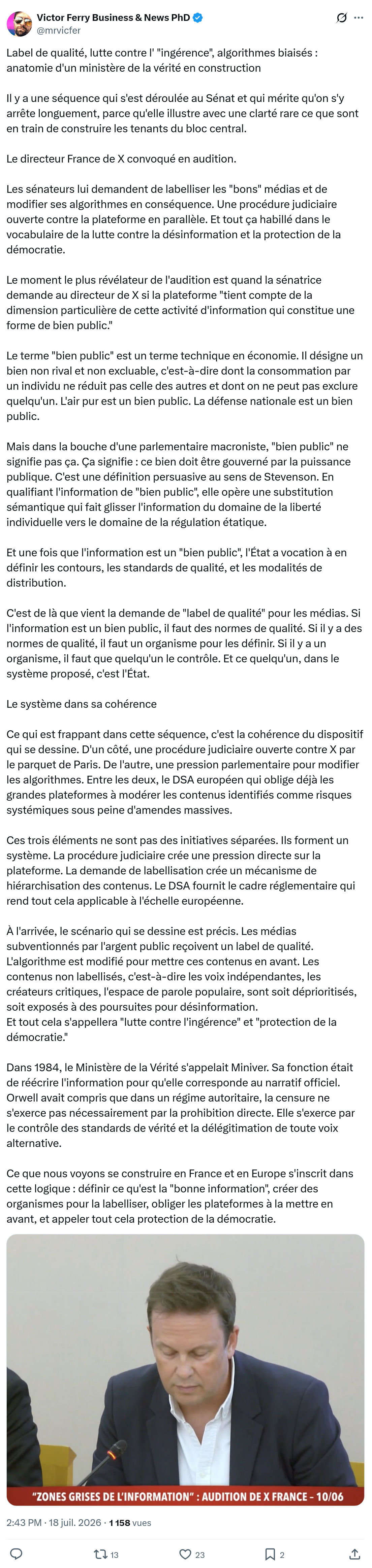 Victor Ferry: Label de qualité...