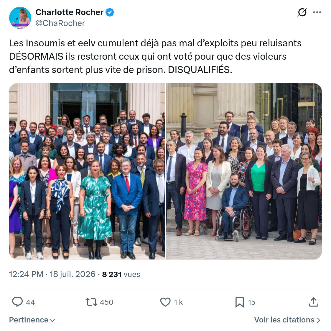Charlotte Rocher: Les Insoumis et eelv cumulent...