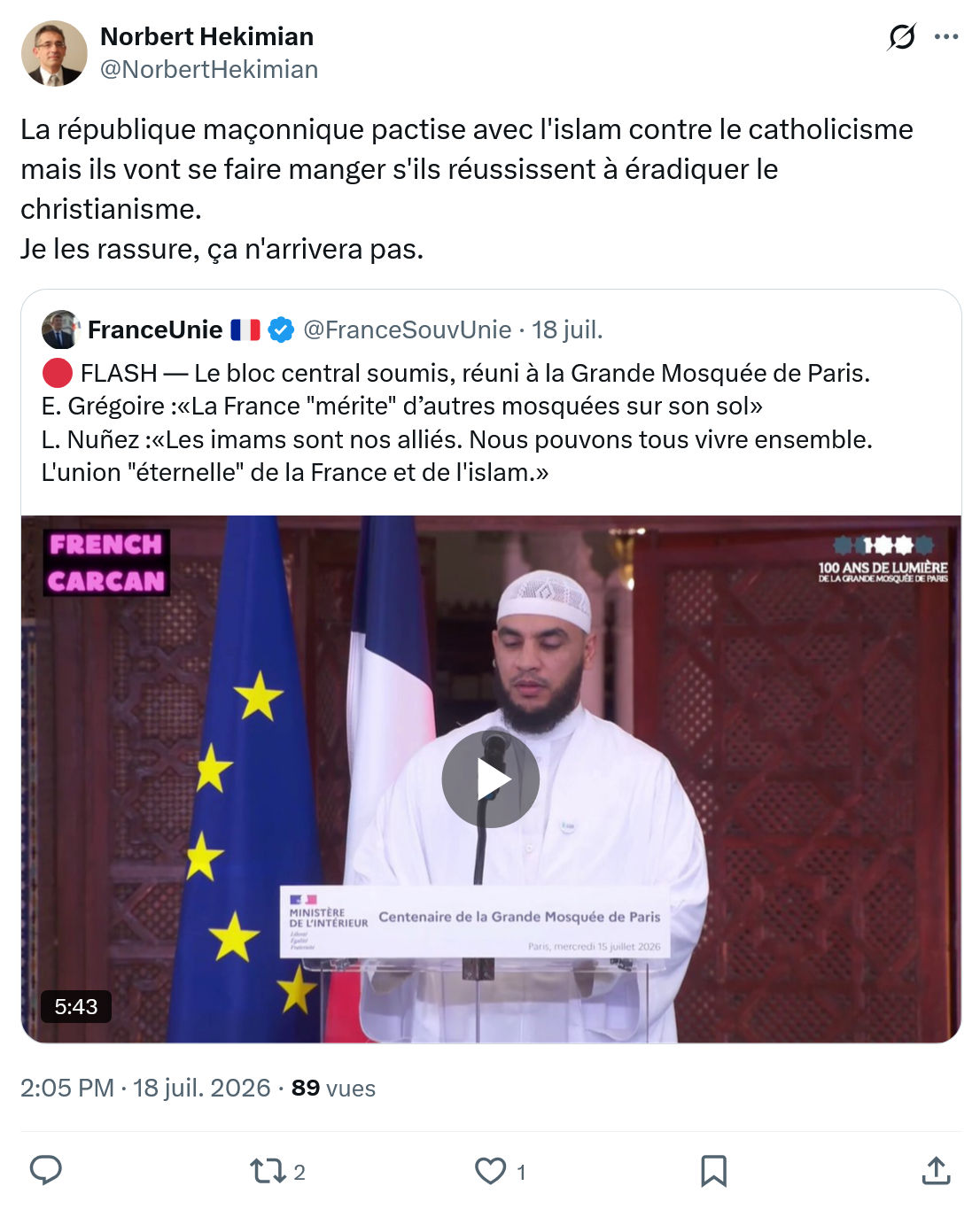 Norbert Hekimian: La république maçonnique pactise...