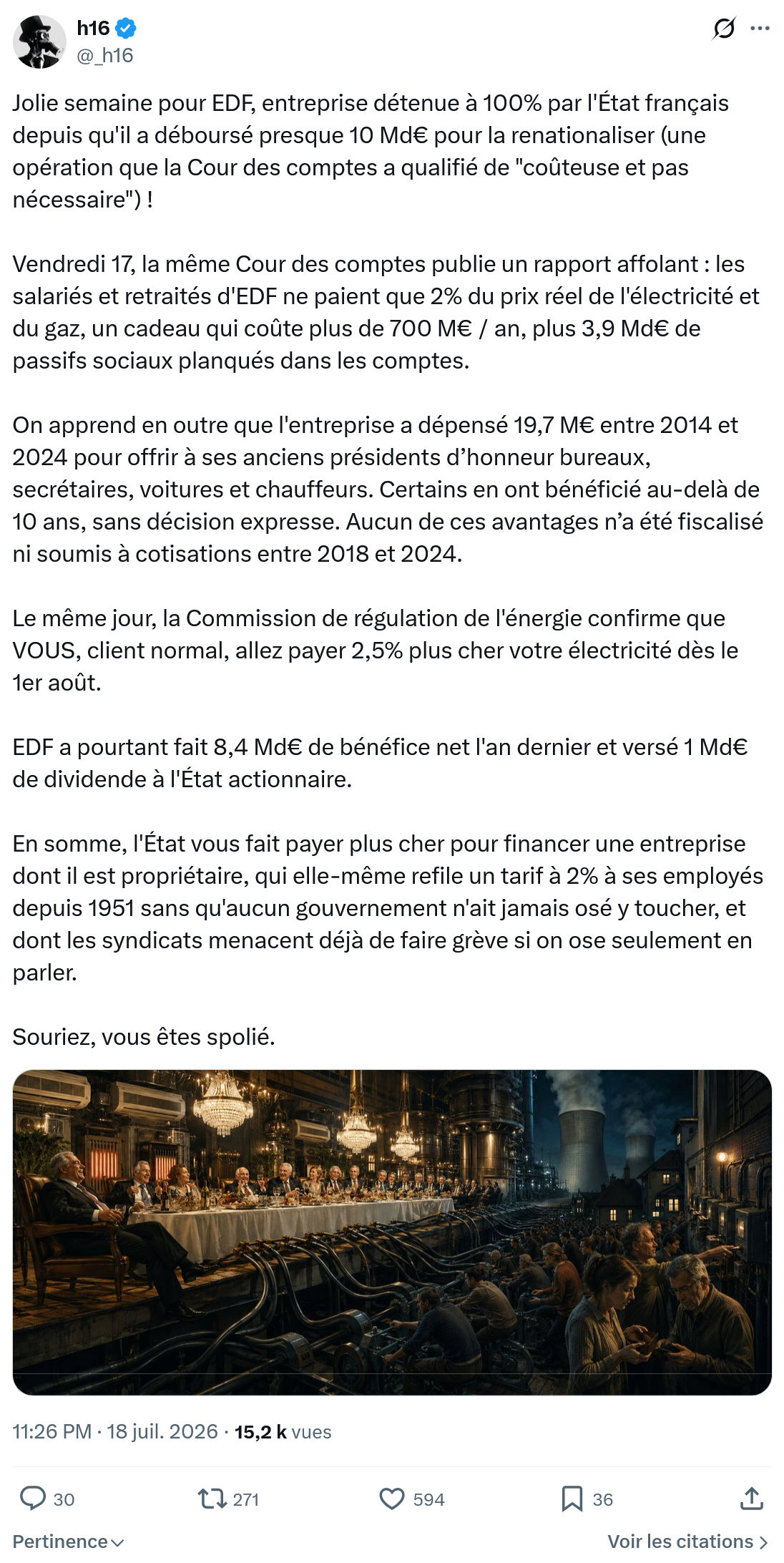 h16: Jolie semaine pour EDF...