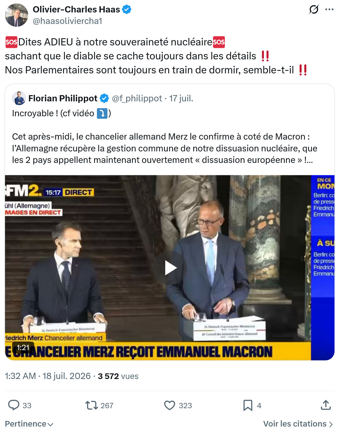 Olivier-Charles Haas: Dites ADIEU à notre souveraineté nucléaire...