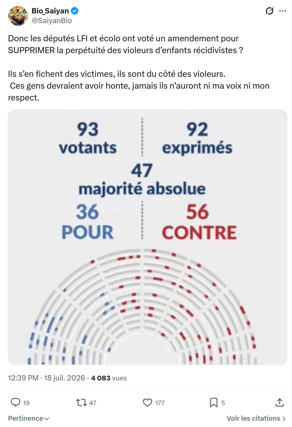 Bio Saiyan: Donc les députés LFI et écolo...