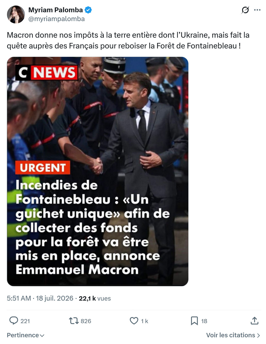 Myriam Palomba: Macron donne nos impôts...