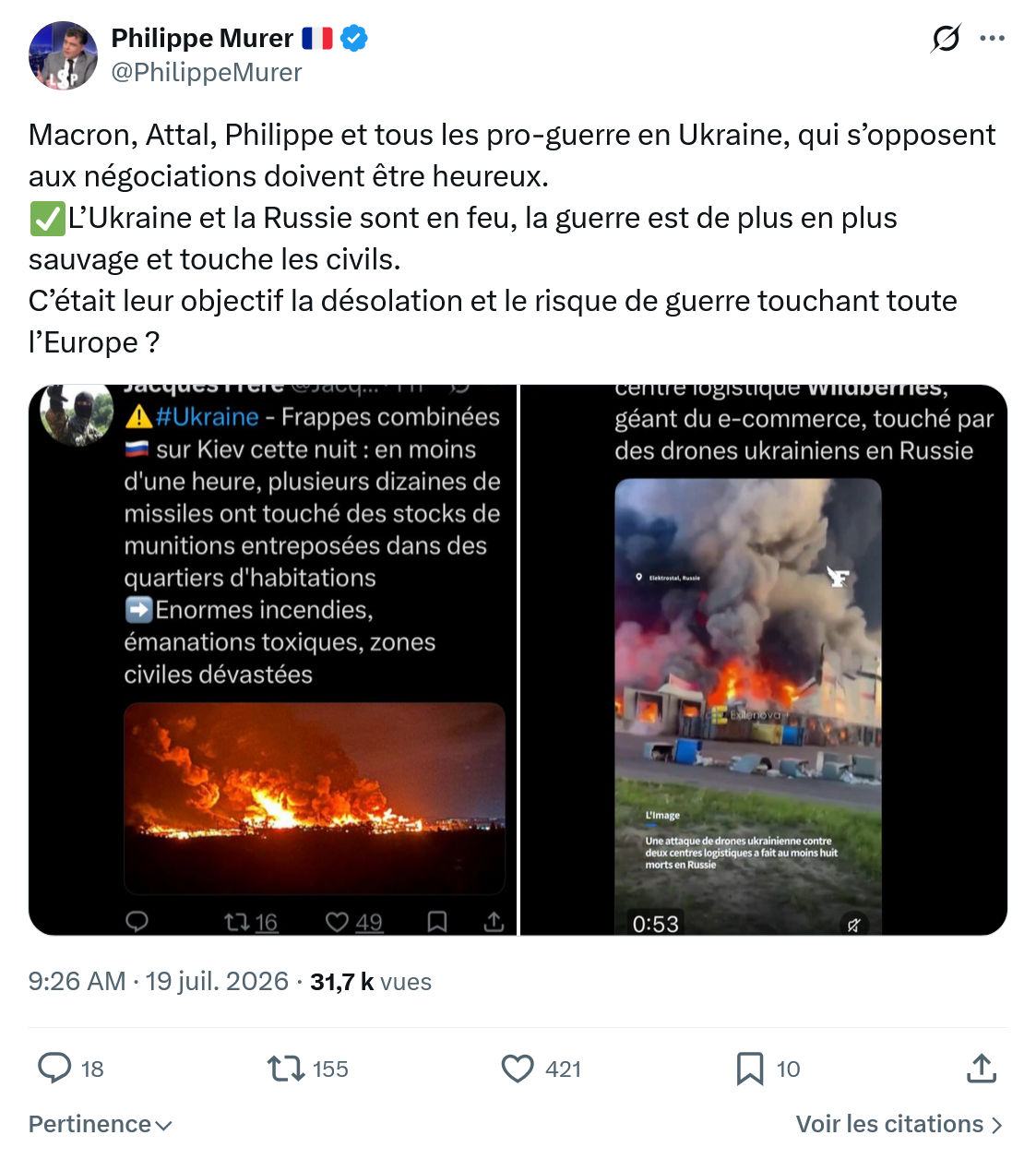 Philippe Murer: Macron, Attal, Philippe et tous les pro-guerre en Ukraine...