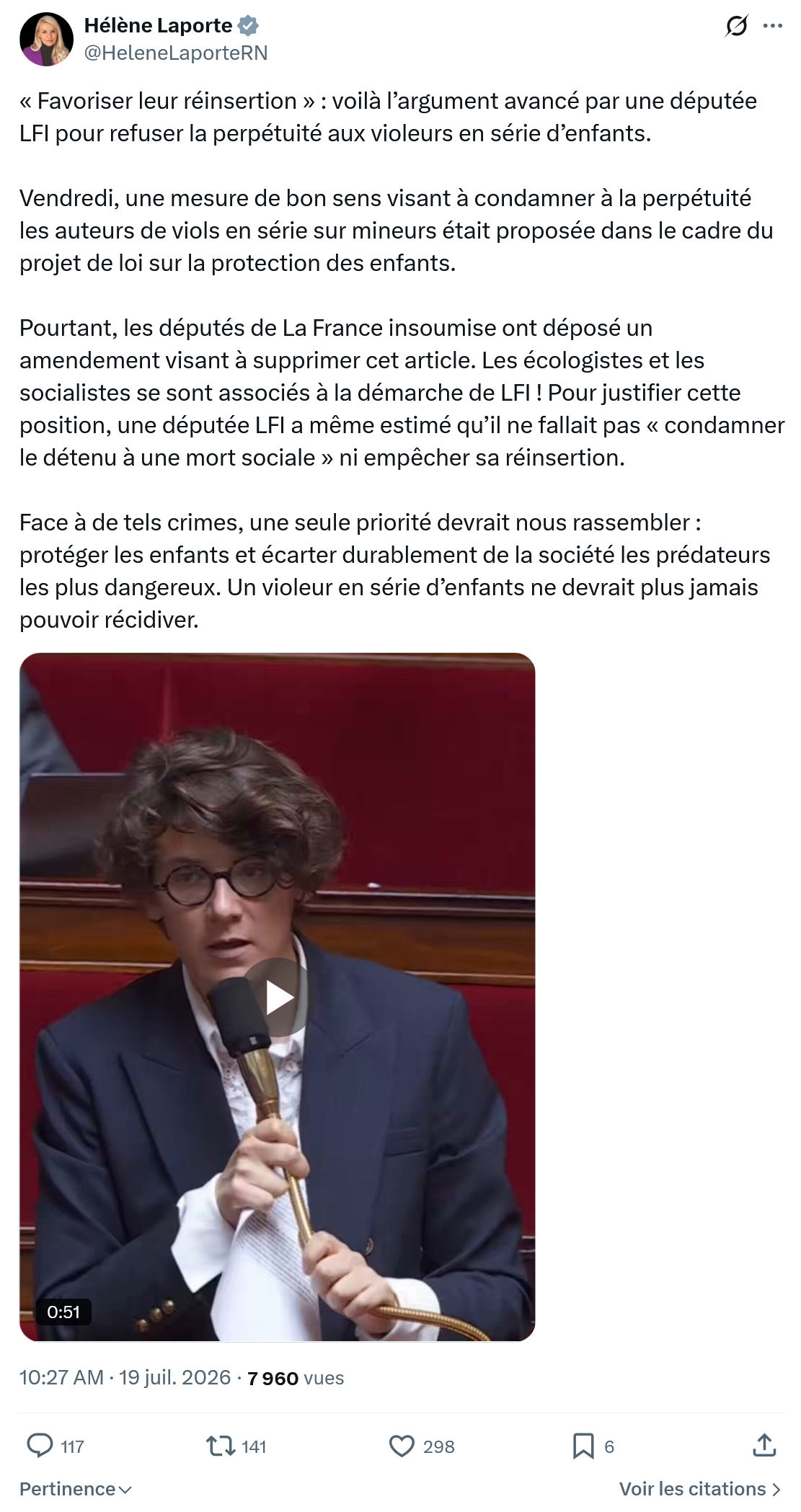 Hélène Laporte: Favoriser leur réinsertion...