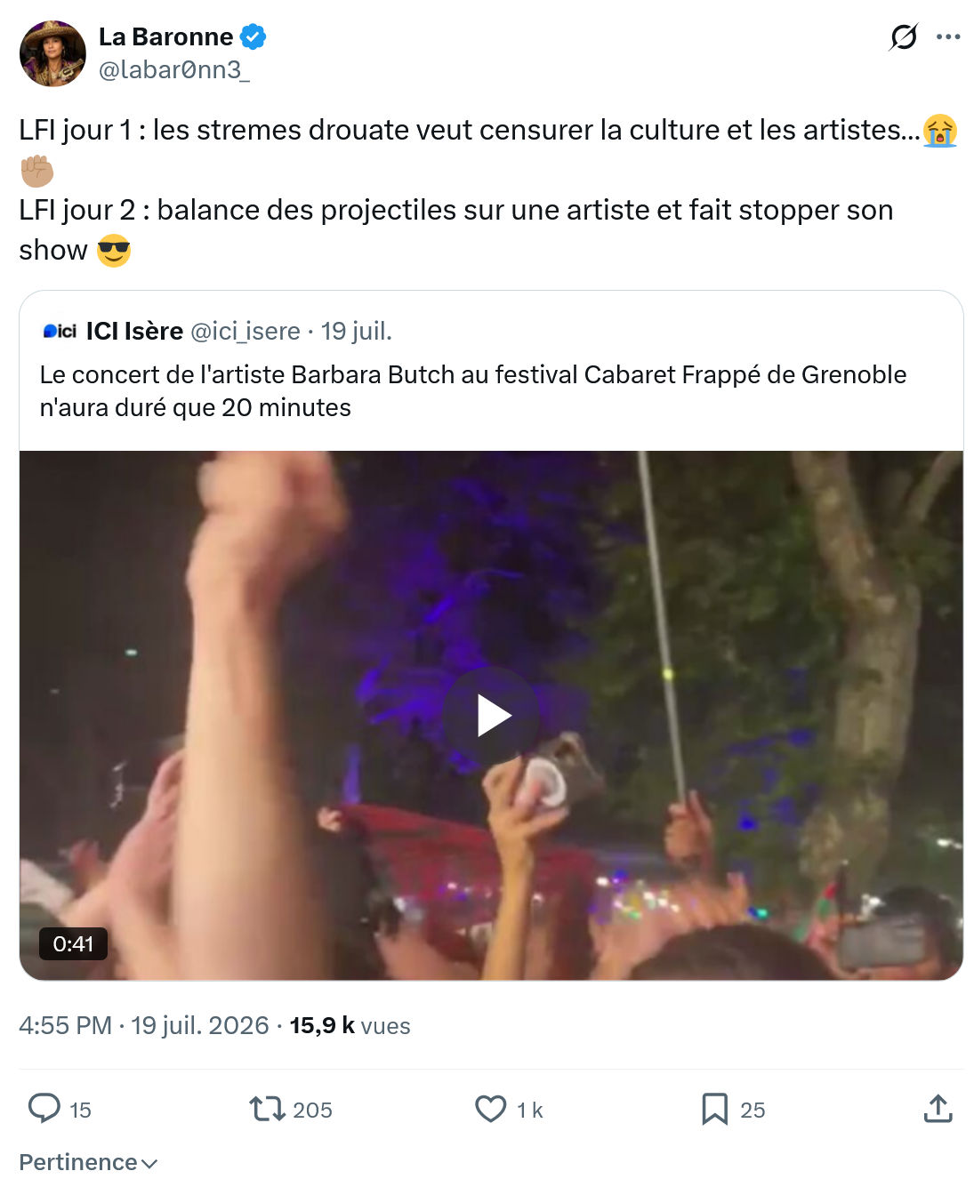 La Baronne: LFI jour 1...