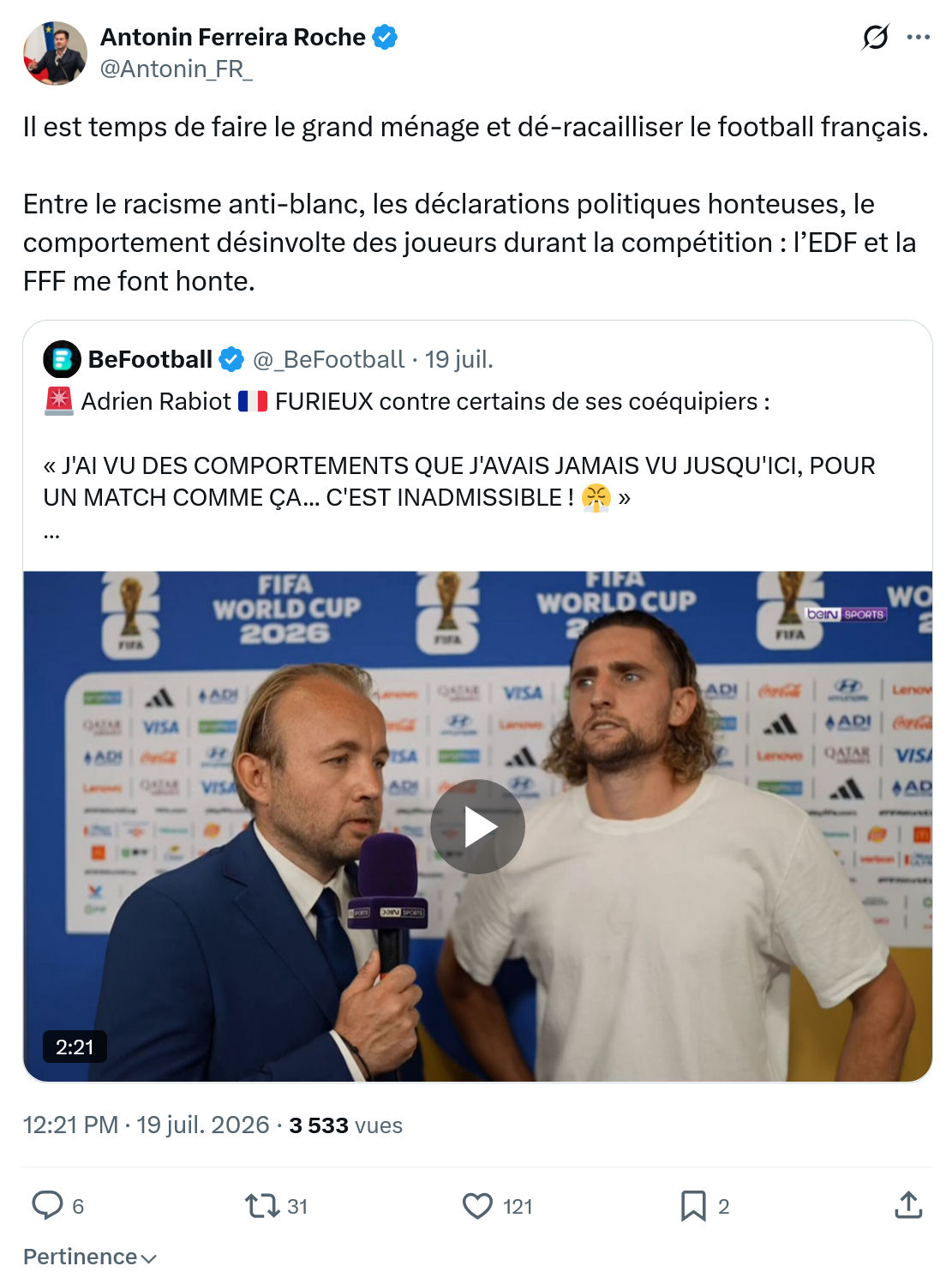 Antonin Ferreira Roche: Il est temps de faire le grand...