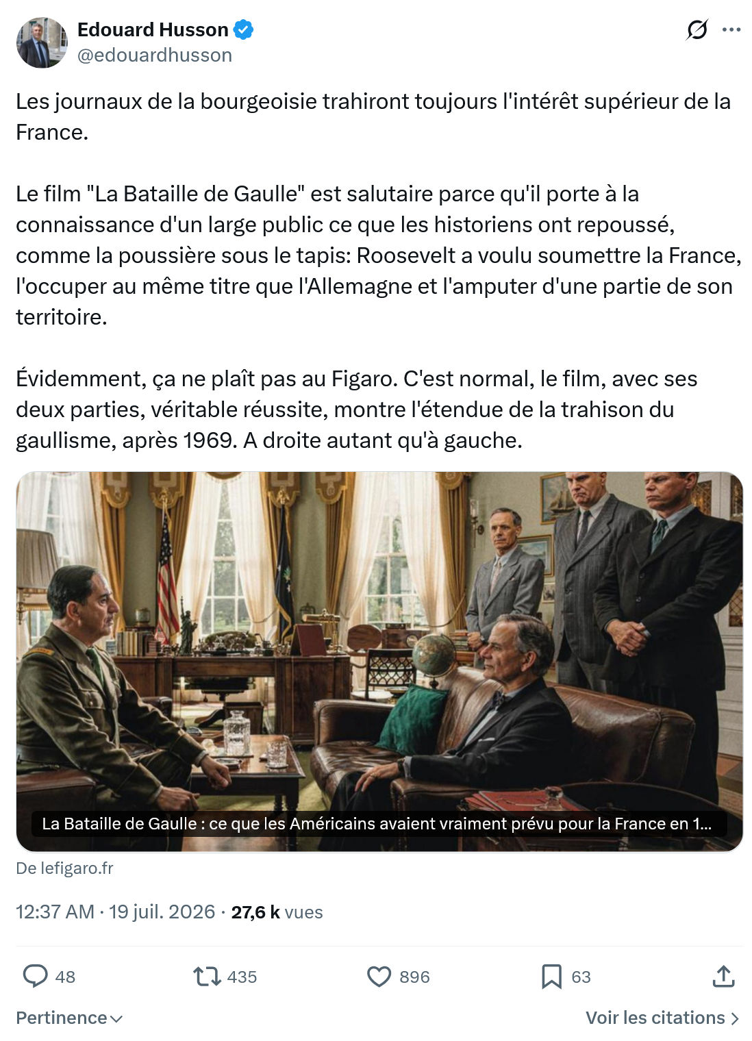 Édouard Husson: Les journaux de la bourgeoisie trahiront...