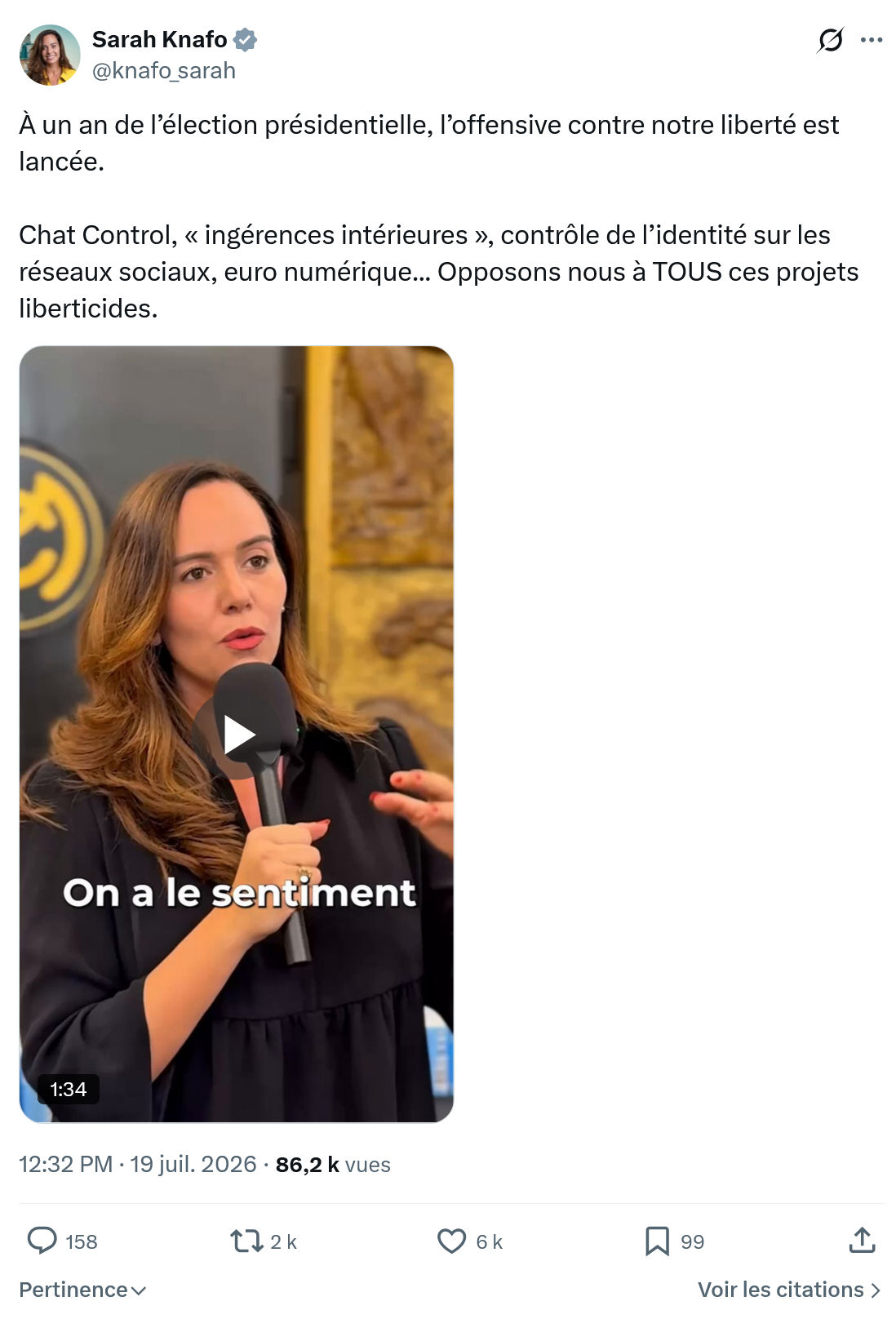 Sarah Knafo: À un an de l’élection présidentielle...