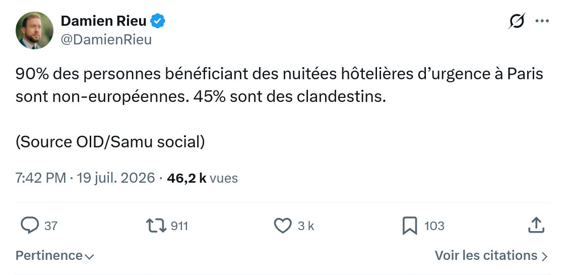 Damien Rieu: 90% des personnes bénéficiant des nuitées...